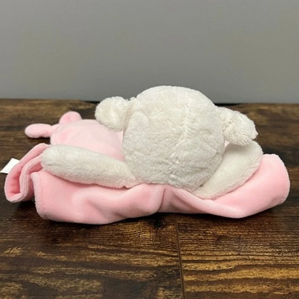 Carter's Pink Lamb Rattle Blanket with Pacifier Holder Lovey